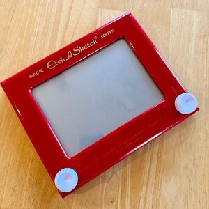 Etch A Sketch Magic Screen Kids Drawing Toy Red Nostalgic